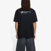 Camisa unissexo SS21 com impressão corporativa, gola redonda e manga curta, preta 612966TKV861070
