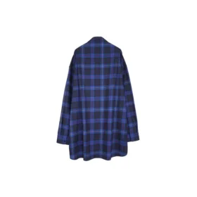 Camisa xadrez em sarja de algodão «Azul» 625548T1M194450