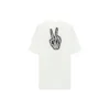 Camiseta Branca de Manga Curta e Corte Largo com Estampa de Rosto Sorridente SS21 641655TKVA18639