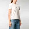 Camiseta com logótipo e gola redonda cinzenta/branca 612964TJVD99054