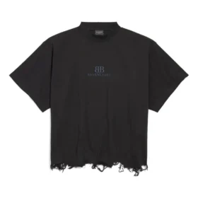 Camiseta curta BB Classic da Balenciaga, oversized “Preto” 783399TQVS81083 Camiseta curta BB Classic da Balenciaga, oversized “Preto” 783399TQVS81083