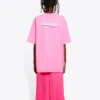 Camiseta de gola redonda com logótipo da Political Campaign, rosa/vermelha 641655TJVF75713