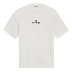 Camiseta de gola redonda com logótipo do patrocinador Branca 612965TJVD99054 Camiseta de gola redonda com logótipo do patrocinador Branca 612965TJVD99054