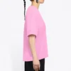Camiseta de gola redonda com logótipo do patrocinador, rosa/vermelha 612965TJVD95764