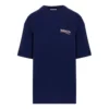 Camiseta de manga curta com gola redonda e estampado SS21, azul 641655TIV521195