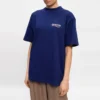 Camiseta de manga curta com gola redonda e estampado SS21, azul 641655TIV521195