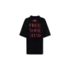 Camiseta de manga curta com slogan impresso, preta 641532TJV781000