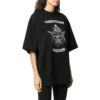 Camiseta de manga curta com slogan impresso, preta 641532TJV781000