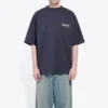 Camiseta de manga curta masculina Balenciaga com estampado da Political Campaign, azul-marinho 570803TAV444128