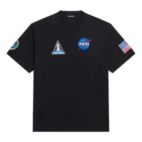 Camiseta de manga curta retro espacial Balenciaga x NASA “Preto” 651795TKVD71070