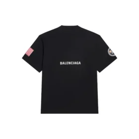 Camiseta de manga curta retro espacial Balenciaga x NASA “Preto” 651795TKVD71070