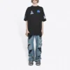 Camiseta de manga curta retro espacial Balenciaga x NASA “Preto” 651795TKVD71070