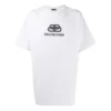 Camiseta masculina Balenciaga com logótipo estampado, gola redonda e manga curta, branca 583214TFV652569
