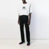 Camiseta masculina Balenciaga com logótipo estampado, gola redonda e manga curta, branca 583214TFV652569