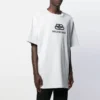 Camiseta masculina Balenciaga com logótipo estampado, gola redonda e manga curta, branca 583214TFV652569