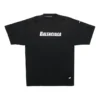 Camiseta masculina Balenciaga SS21 com padrão de letras e furos, gola redonda e manga curta, preta 651795TKVB81070