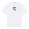 Camiseta masculina de manga curta com estampado SS21 e gola redonda, branca 651795TKV779040