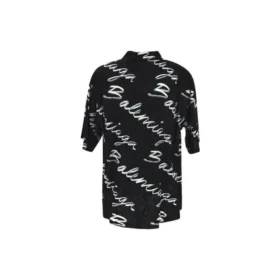 Camiseta minimalista de manga curta com logótipo rabiscado «Preto Branco» 681813TML131070