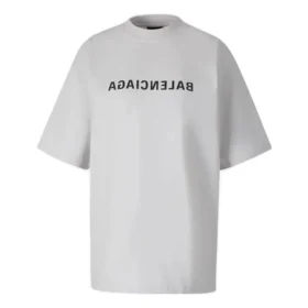 Camiseta Mirror Balenciaga, corte médio, “White” 764235TNVR2-9784
