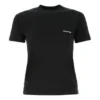 Camiseta preta de manga curta com gola redonda e logótipo SS21 612964TJV871070