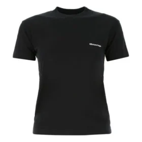 Camiseta preta de manga curta com gola redonda e logótipo SS21 612964TJV871070 Camiseta preta de manga curta com gola redonda e logótipo SS21 612964TJV871070