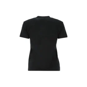 Camiseta preta de manga curta com gola redonda e logótipo SS21 612964TJV871070 Camiseta preta de manga curta com gola redonda e logótipo SS21 612964TJV871070