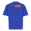 Camisola casual de algodão confortável, de cor sólida, tamanho grande, manga curta, azul 612966TIVD14066