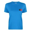 Camisola casual de manga curta com logótipo em letras, azul, 612964TIV797601