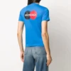 Camisola casual de manga curta com logótipo em letras, azul, 612964TIV797601
