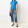 Camisola casual de manga curta com logótipo em letras, azul, 612964TIV797601