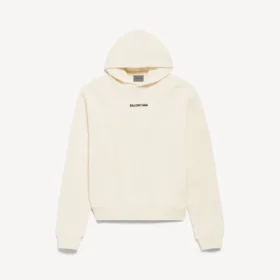 Camisola com capuz Balenciaga para mulher, corte médio, na cor creme
