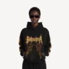Camisola com capuz Balenciaga Sacra Cœur de corte médio para mulher, em preto