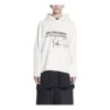 Camisola com capuz Balenciaga x RuPaul Crossover FW21 com estampado alfabético, para homem, Branco Cremoso 670946TLV569057