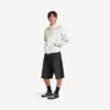 Camisola com capuz clássica masculina com fecho em branco