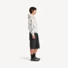 Camisola com capuz clássica masculina com fecho em branco