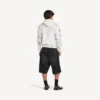 Camisola com capuz clássica masculina com fecho em branco