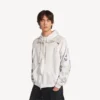 Camisola com capuz clássica masculina com fecho em branco