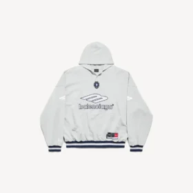 Camisola com capuz de futebol 3b para homem em cinzento/branco