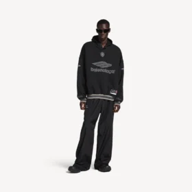 Camisola com capuz de futebol 3b para homem em preto/antracite