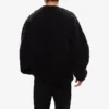 Camisola com capuz e cordão para homem Balenciaga SS21, com abertura grande, gola redonda e mangas compridas, preta 641654TJVI71070
