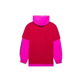 Camisola com capuz e costuras unissexo de manga comprida SS21, rosa e vermelho, 657037TKV826295
