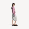 Camisola com capuz e fecho de correr Balenciaga Sacra Cœur para mulher, corte médio, em rosa antigo