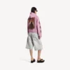 Camisola com capuz e fecho de correr Balenciaga Sacra Cœur para mulher, corte médio, em rosa antigo