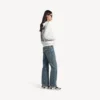 Camisola com capuz e fecho de correr de corte regular da coleção «Salon de Couture» para mulher, em branco