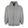 Camisola com capuz e fecho em jersey de algodão com efeito desgastado «Grey» 744454TOVV91241