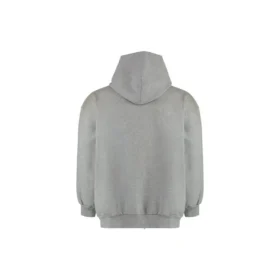 Camisola com capuz e fecho em jersey de algodão com efeito desgastado «Grey» 744454TOVV91241