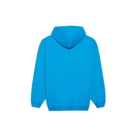 Camisola com capuz e mangas compridas Balenciaga FW21 com logótipo para homem, azul 570811TIV557560
