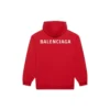 Camisola com capuz e mangas compridas Balenciaga FW21 para homem, folgada, com logótipo, vermelha 600583TIV846540