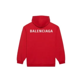 Camisola com capuz e mangas compridas Balenciaga FW21 para homem, folgada, com logótipo, vermelha 600583TIV846540