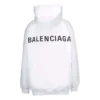 Camisola com capuz e mangas compridas Balenciaga para homem, com letras na parte de trás, branca, 556113TAV379000